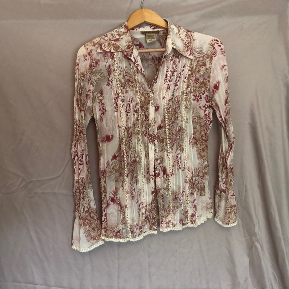 Notations Long Sleeve Blouse, sz M - Picture 1 of 4